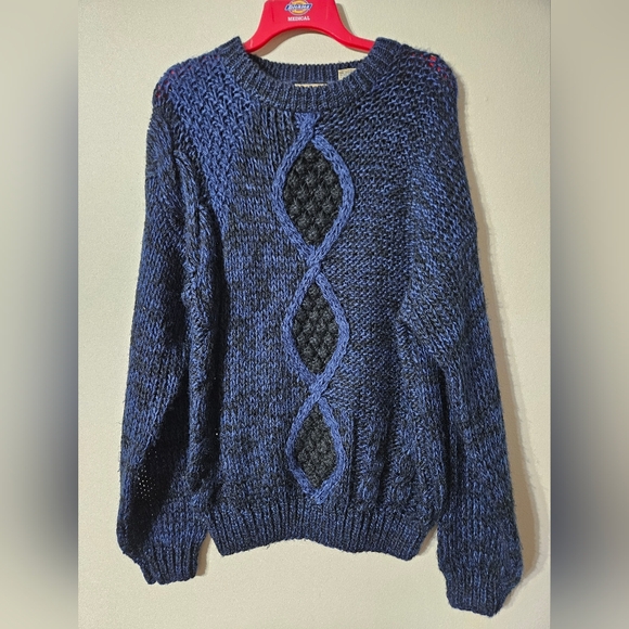 VTG 80s J. Riggings Acrylic Grandpa Sweater Medium - Picture 1 of 3